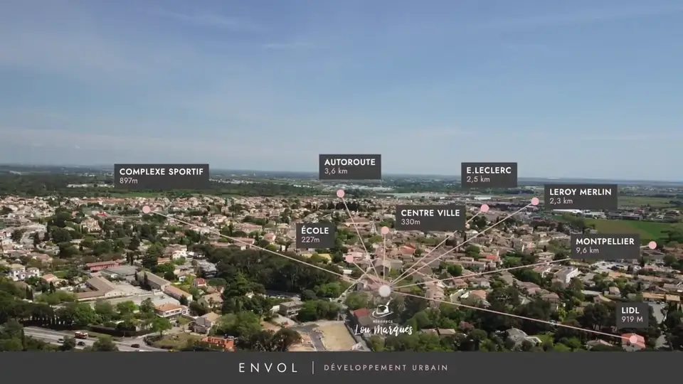 Plan de situation de la résidence Lou Marqués, rue de la Fontaine à Vendargues (34)